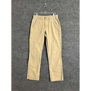 Carhartt Mens Khaki Relaxed Fit Pants Size 32 Tank Work Wear Rugged Cotton